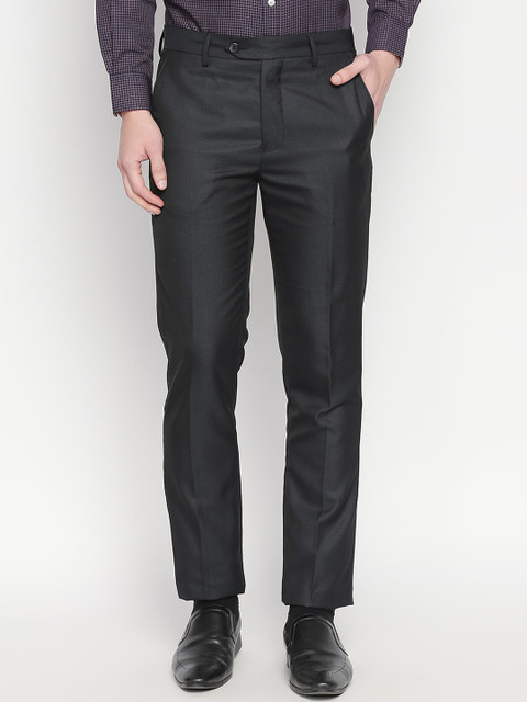 

RICHARD PARKER by Pantaloons Men Grey Slim Fit Solid Formal Trousers