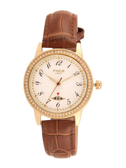 

FOCE Women Cream-Coloured Analogue Watch FAWM22GGL