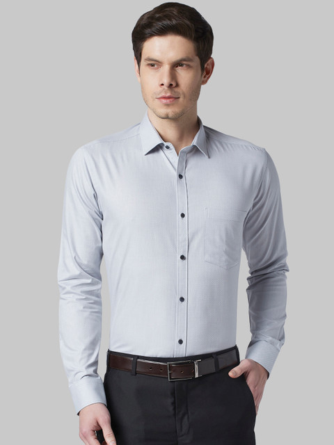 

Park Avenue Men Grey Slim Fit Self Design Formal Shirt