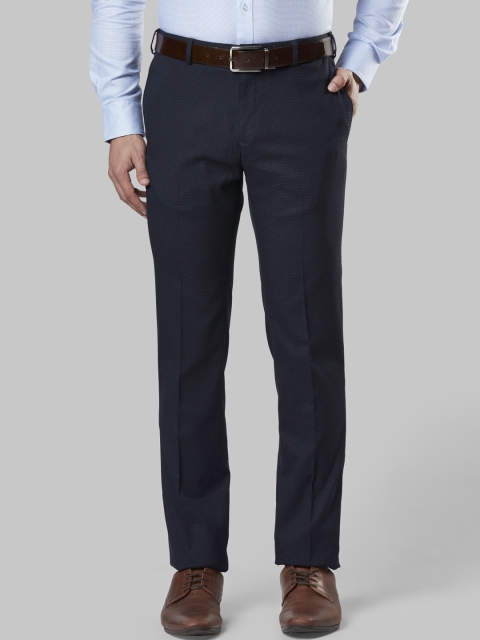 

Raymond Men Blue Slim Fit Solid Formal Trousers