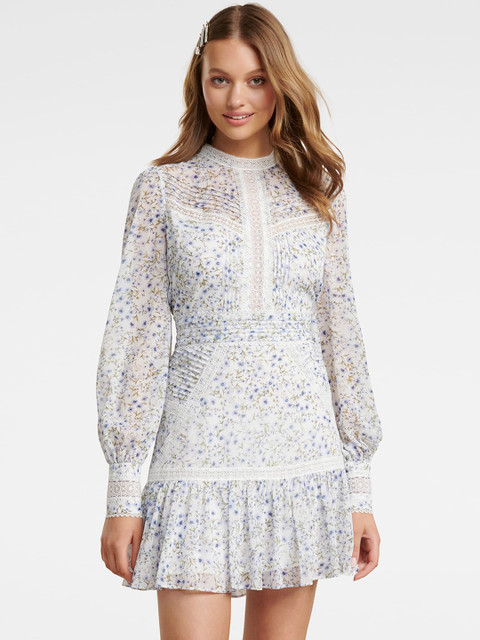 

Forever New Women White Printed Fit and Flare Dress