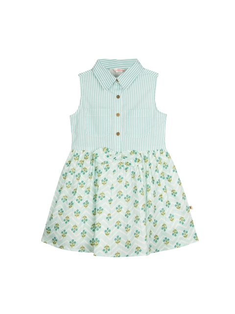 

Budding Bees Girls Green Floral Printed A-Line Dress