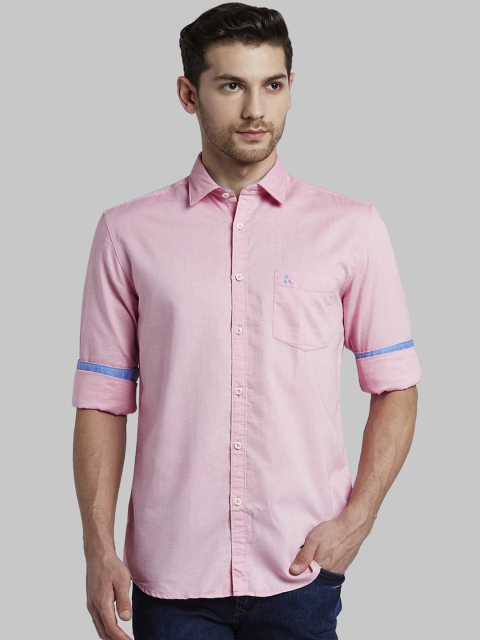 

Parx Men Pink Slim Fit Solid Casual Shirt