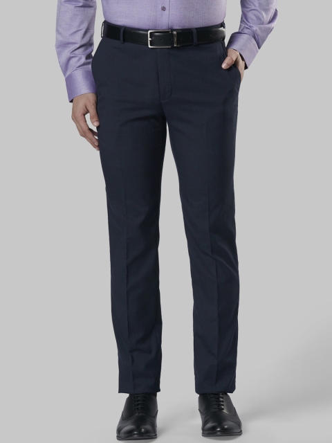 

Raymond Men Blue Slim Fit Checked Formal Trousers
