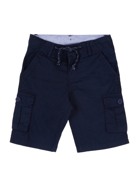 

Pantaloons Junior Boys Navy Blue Solid Regular Fit Cargo Shorts