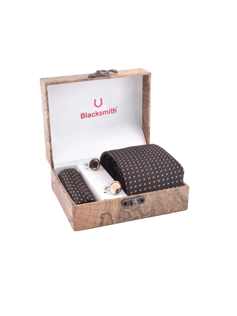 

Blacksmith Men Black & Orange Patterned Accessory Gift Set