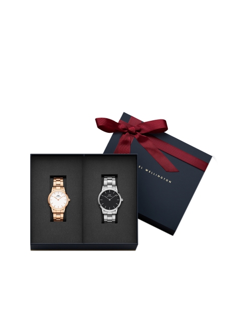 

Daniel wellington Unisex Iconic Link Couple Watch Gift Set DW00500628, White