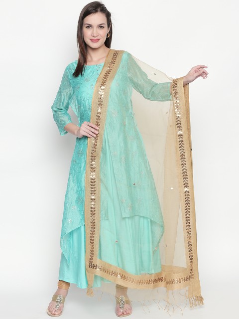 

RANGMANCH BY PANTALOONS Gold-Coloured Solid Dupatta