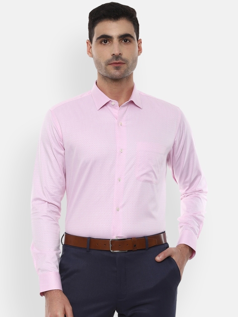 

Van Heusen Men Pink Slim Fit Printed Formal Shirt