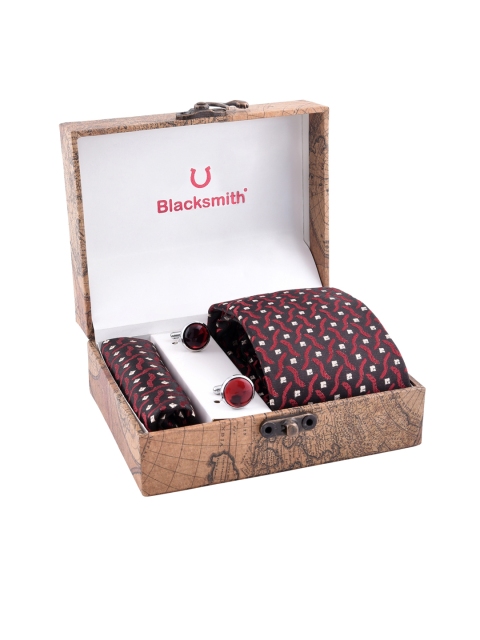 

Blacksmith Men Maroon & Black Accessory Gift Set
