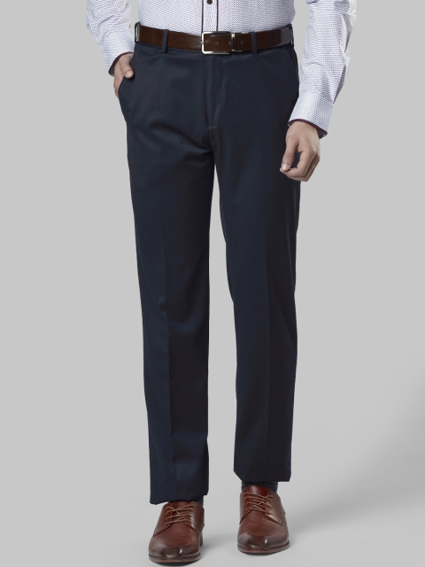 

Raymond Men Blue Regular Fit Solid Formal Trousers