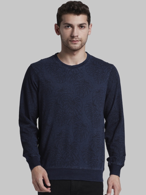 

Parx Men Navy Blue Printed Sweatshirt