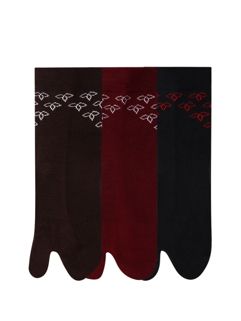 

Bonjour Women Pack of 3 Assorted Patterned Ankle-Length Thumb Socks