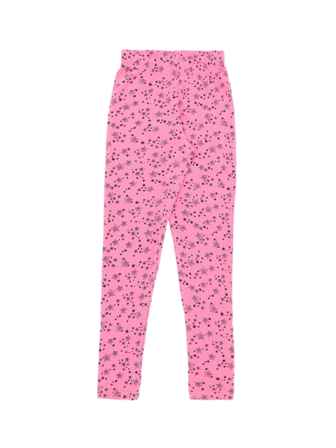

Pantaloons Junior Girls Pink & Black Printed Ankle-Length Leggings