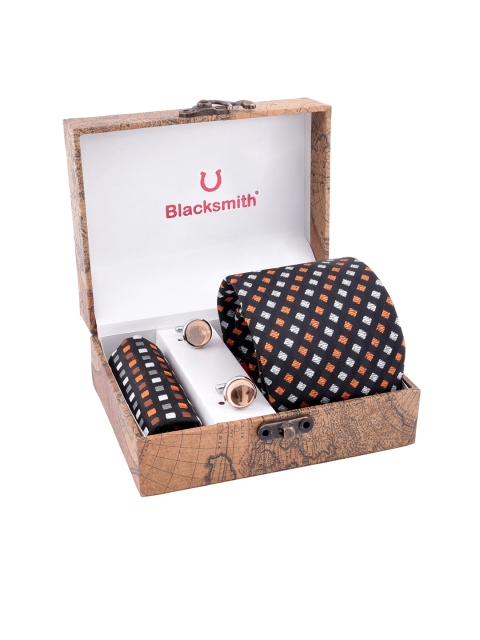 

Blacksmith Men Brown & Black Patterned Accessory Gift Set