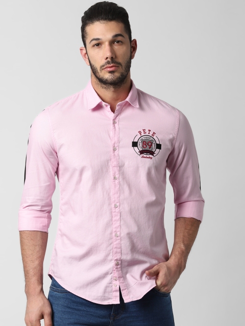 

Peter England Casuals Men Pink Slim Fit Solid Casual Shirt