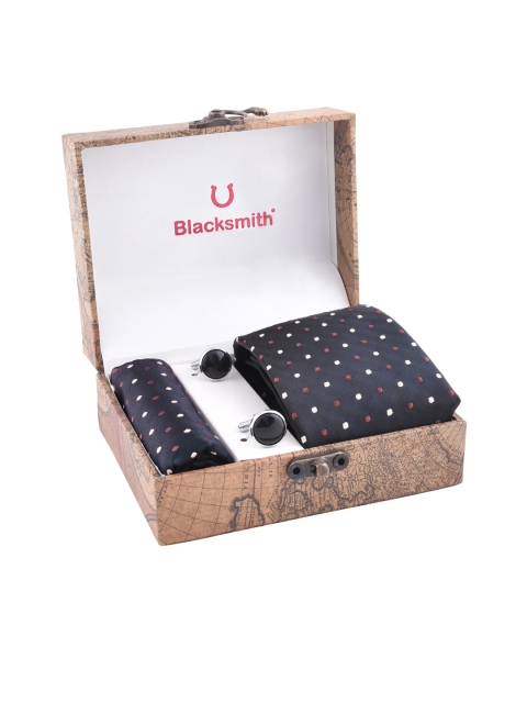 

Blacksmith Men Black & Brown Patterned Accessory Gift Set