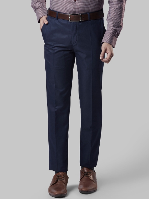 

Raymond Men Blue Regular Fit Solid Formal Trousers