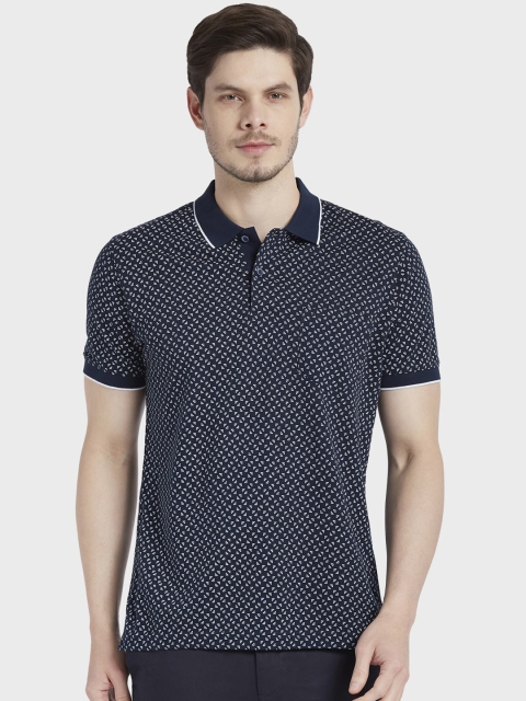 

ColorPlus Men Navy Blue Printed Polo Collar T-shirt