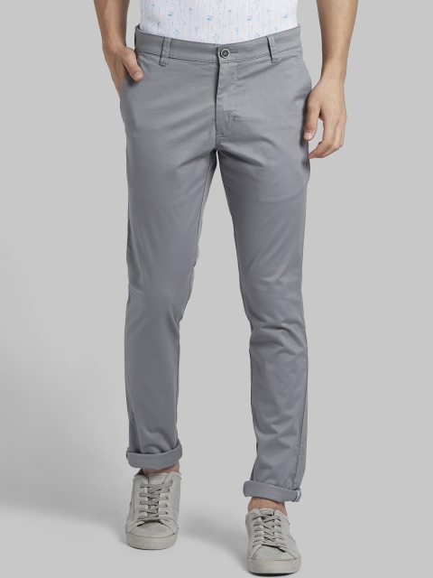

Parx Men Grey Slim Fit Solid Regular Trousers