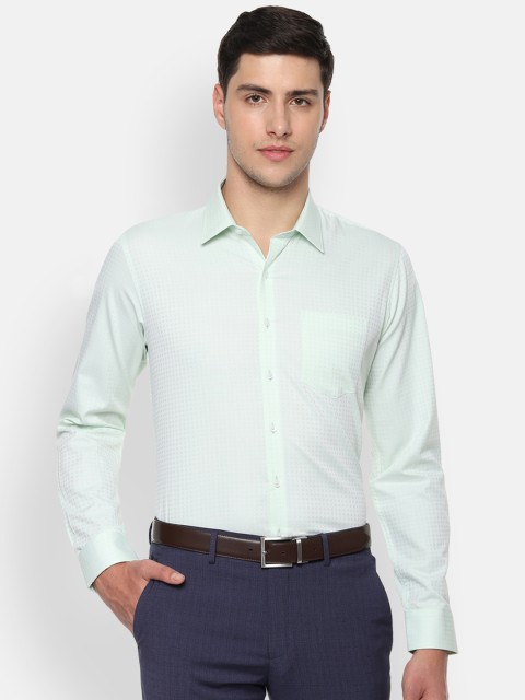 

Van Heusen Men Green Slim Fit Printed Formal Shirt
