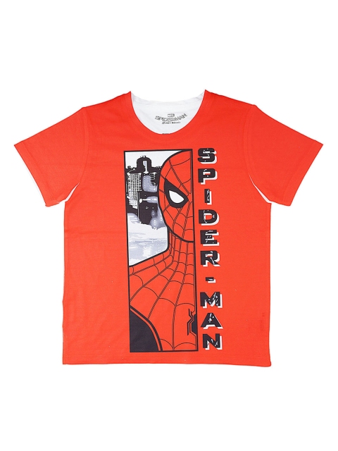 

YK Marvel Boys Avengers Spiderman Red Printed Round Neck T-shirt