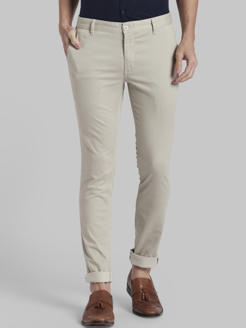 

Parx Men Beige Slim Fit Solid Regular Trousers