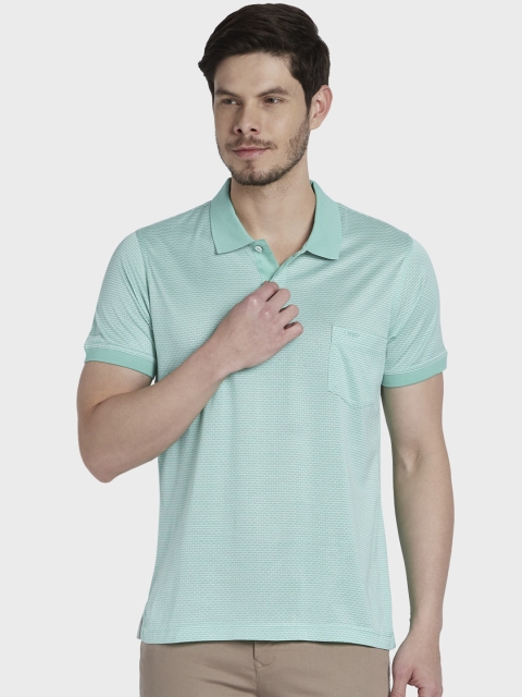 

ColorPlus Men Green & White Printed Polo Collar T-shirt