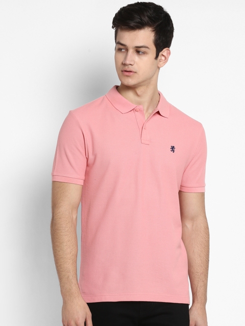 Red Tape Men Pink Solid Polo Collar T-shirt