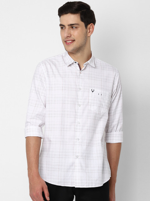 

Allen Solly Men White Slim Fit Checked Casual Shirt