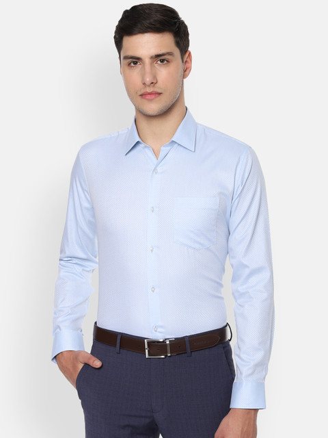 

Van Heusen Men Blue Slim Fit Self Design Formal Shirt