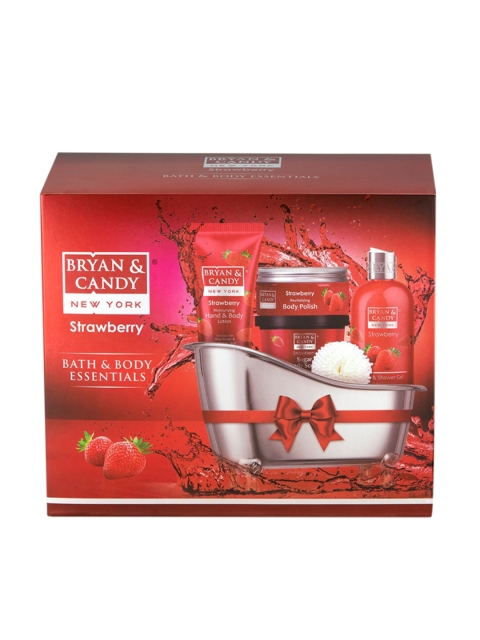 

BRYAN & CANDY NEW YORK Unisex Strawberry Bath & Body Gift Set, Red