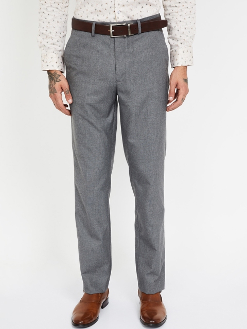 

CODE by Lifestyle Men Grey Regular Fit Solid Formal Trousers