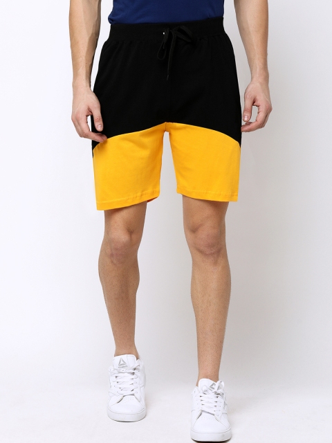 

Maniac Men Black Colourblocked Slim Fit Regular Shorts