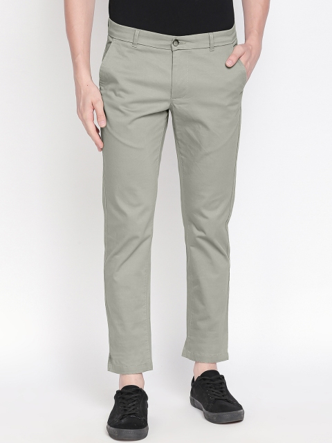 

Basics Men Mint Green Tapered Fit Solid Regular Trousers