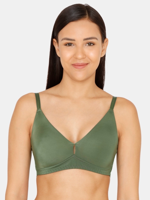 

Zivame Green Solid Non-Wired Lightly Padded T-shirt Bra ZI1828FASHAGREN