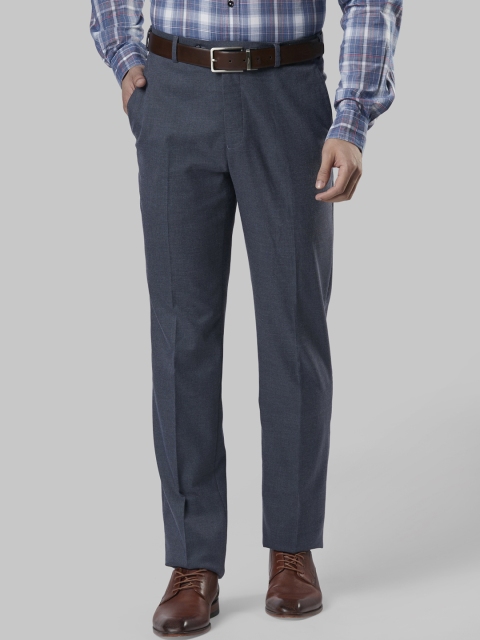 

Raymond Men Blue Regular Fit Solid Formal Trousers