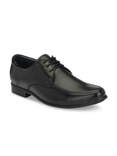 

Azzaro Black Men Black Textured Formal Derbys