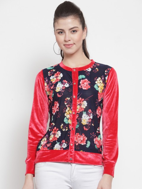 

armure Women Red & Black Floral Printed Top