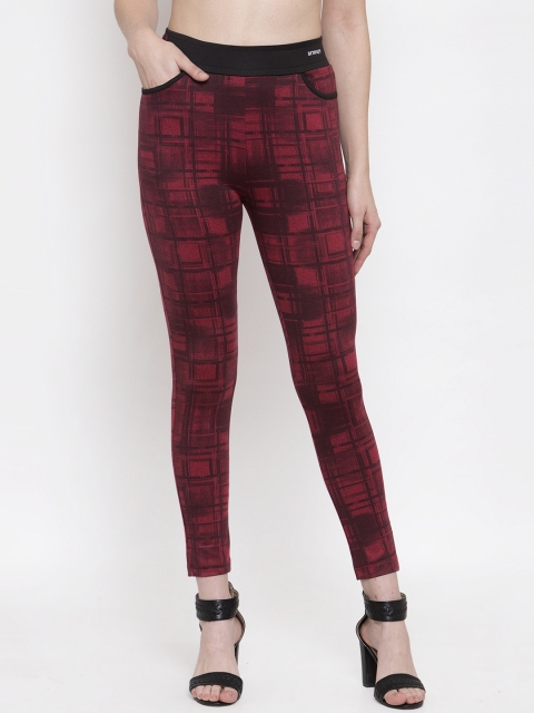 

armure Women Maroon & Black Printed Jeggings