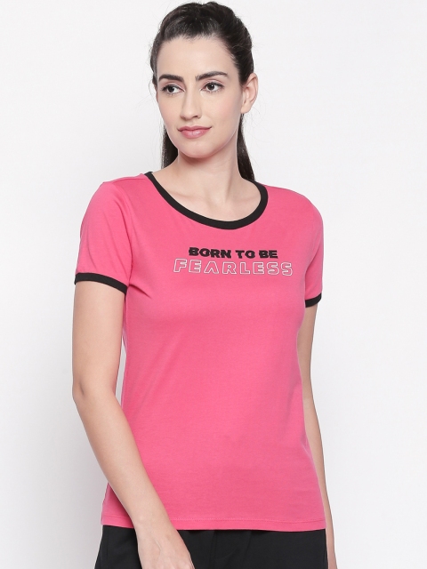 

Ajile by Pantaloons Women Pink Printed Round Neck T-shirt