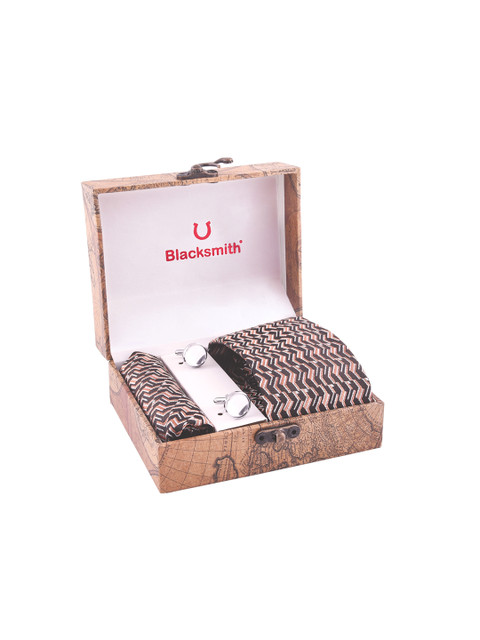 

Blacksmith Men Brown & White Patterned Accessory Gift Set