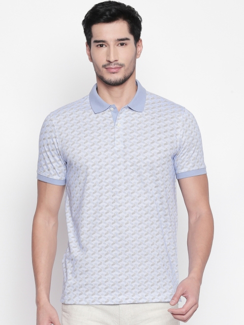 

BYFORD by Pantaloons Men Blue Printed Polo Collar T-shirt