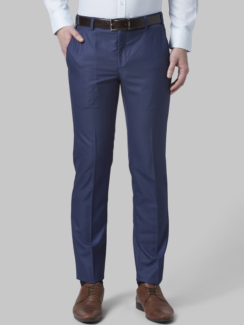 

Park Avenue Men Navy Blue Slim Fit Solid Formal Trousers
