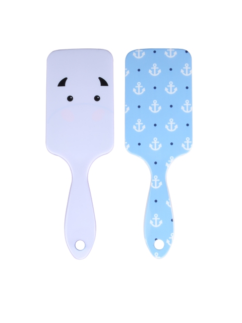 

CUTECUMBER Girls Set of 2 Printed Paddle Hair Brushes, Purple