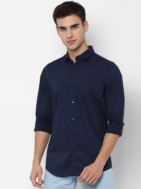 

Allen Solly Men Navy Blue Slim Fit Striped Casual Shirt