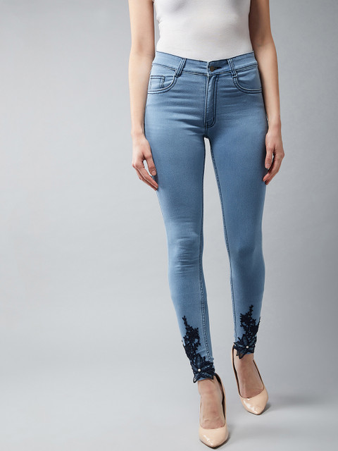 

DOLCE CRUDO Women Blue Super Skinny Fit Mid-Rise Clean Look Stretchable Jeans