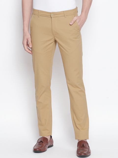 

Basics Men Khaki Tapered Fit Solid Regular Trousers