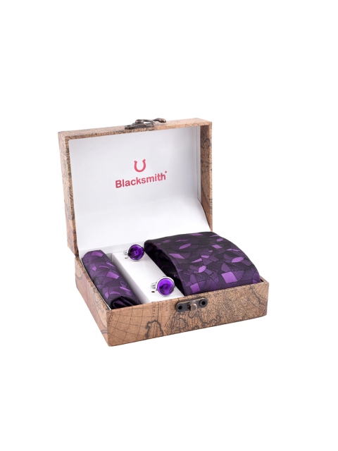 

Blacksmith Men Purple Patterned Accessory Gift Set