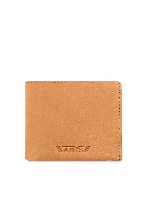

ABYS Men Tan Brown Solid Two Fold Leather Wallet
